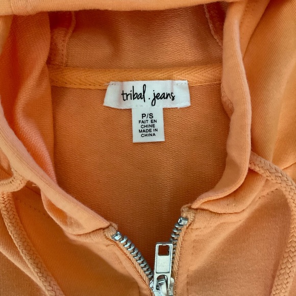 NWT Tribal Jeans Apricot Full Front Zip Hoodie, Women’s Sz P/S - Picture 6 of 10